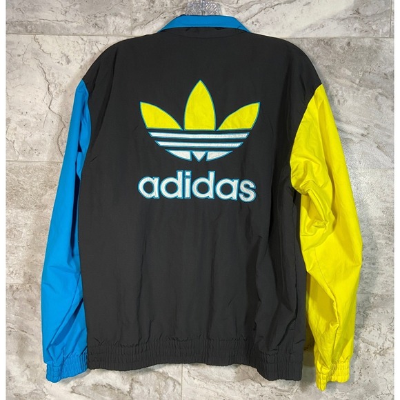 adidas Other - Adidas Originals Shadow Trefoil Jacket Black Yellow Blue Colorblock Logo Men's S